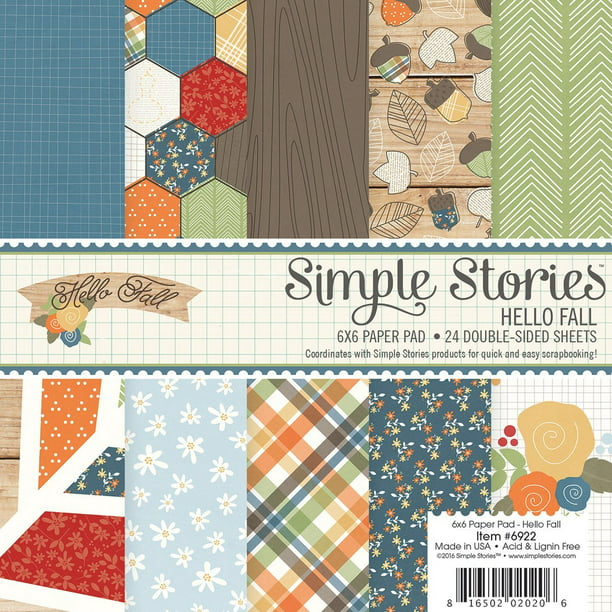 Simple Stories Double-Sided Paper Pad 6/"X8/" 24//Pkg-Hello Today